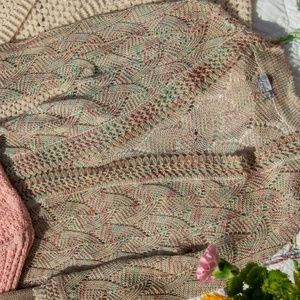 Vintage Rare Japanese Label Trufan Tri-color Knit Cardi